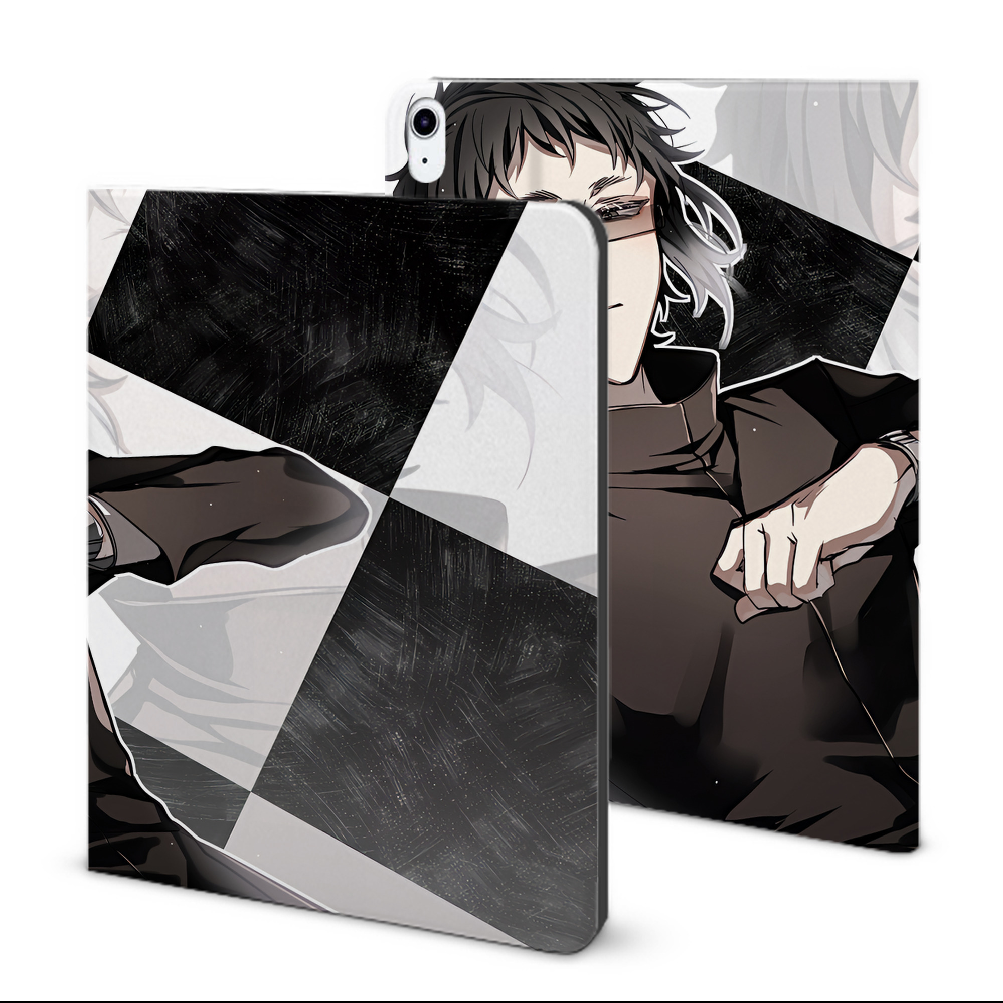 （画像用） 文豪ストレイドッグス Bungo Stray Dogs IPad ケース ブック型 PUレザー TPU 耐衝撃 軽量 薄型 ペン収納なし 全面保護 IPad 各モデル対応